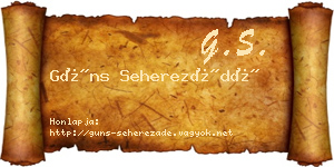 Güns Seherezádé névjegykártya